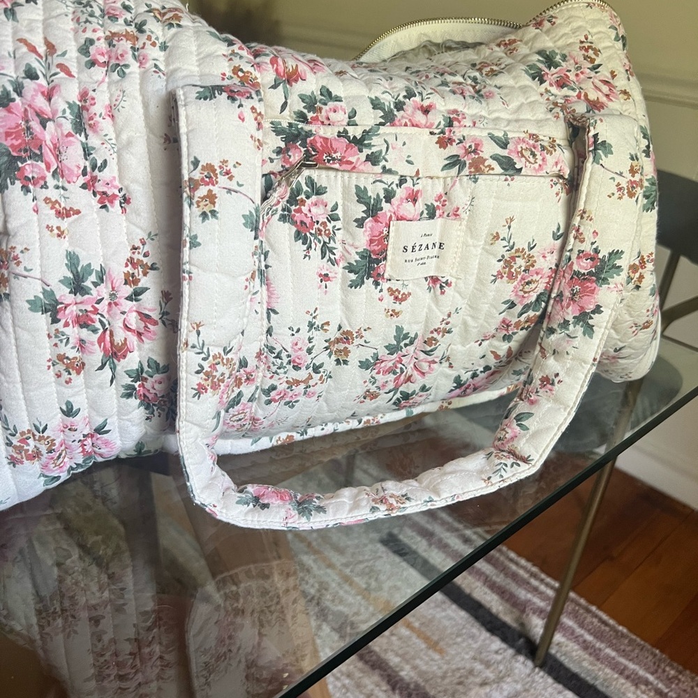 Sezane Bowling bag (canvas duffle bag)- floral print